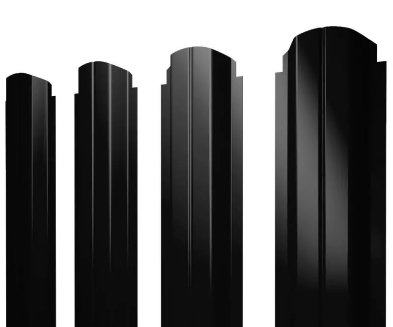 Штакетник Grand Line П-образный А фигурный 0,5 Quarzit Lite RAL 9005 Черный купить в санкт-петербурге