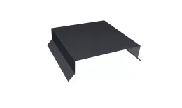 Парапетная крышка прямая 150мм 0,5 GreenCoat Pural BT с пленкой RR 23 темно-серый (RAL 7024 мокрый асфальт) (2м). Артикул: 36496