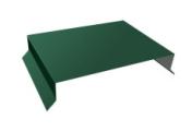 Парапетная крышка прямая 200мм 0,5 GreenCoat Pural BT с пленкой RR 11 темно-зеленый (RAL 6020 хромовая зелень) (2м) – Купить оптом и в розницу