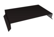 Парапетная крышка прямая 250мм 0,45 Drap-double TX RAL 9005 черный (3м) – Купить оптом и в розницу