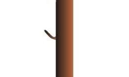 Столб заборный ЮВЕНТА с усиками и заглушкой 2300мм D42-45мм. грунт коричневый. Цена: 775 руб. Артикул: Yuventa_Stolb_002