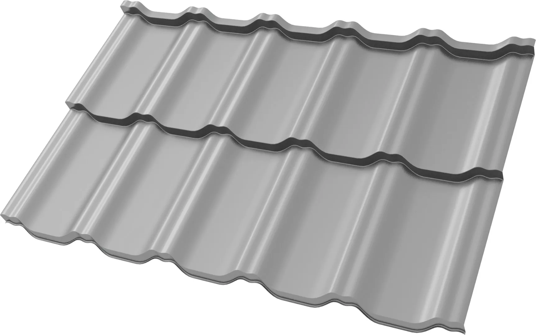 Металлочерепица Grand Line Квинта Уно (Kvinta Uno) 0,45 Полиэстер RAL 9006 бело-алюминиевый купить в санкт-петербурге