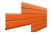 Софит металл перфорированный Металл Профиль Lбрус NormanMP 0,5 мм RAL 2004 оранжевый – Купить оптом и в розницу
