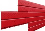 Софит металл перфорированный Металл Профиль Lбрус PE 0,45 мм RAL 3020 красный насыщенный – Купить оптом и в розницу