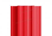 Штакетник Металл Профиль TRAPEZE-Т (Прямой) РЕ 0,45 мм RAL 3020 Насыщенный красный – Купить оптом и в розницу
