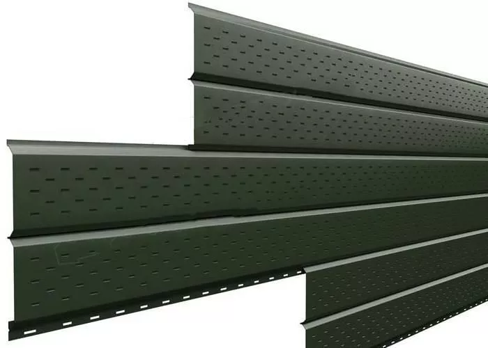 Софит металл перфорированный Металл Профиль Lбрус VikingMP E 0,5 мм RAL 6007 бутылочно-зеленый купить в санкт-петербурге