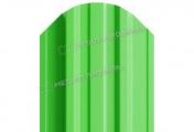 Штакетник Металл Профиль TRAPEZE-O (Закругленный) NormanMP 0,5 мм RAL 6018 Жёлто-зелёный – Купить оптом и в розницу