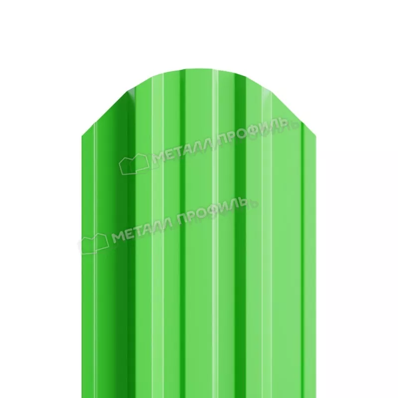Штакетник Металл Профиль TRAPEZE-O (Закругленный) NormanMP 0,5 мм RAL 6018 Жёлто-зелёный купить в санкт-петербурге