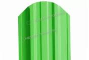 Штакетник Металл Профиль TRAPEZE-O (Закругленный) NormanMP 0,5 мм RAL 6018 Жёлто-зелёный – Купить оптом и в розницу