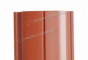 Штакетник Металл Профиль ELLIPSE-Т (Прямой) VikingMP E 0,5 мм RAL 8004 Терракота – Купить оптом и в розницу