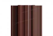 Штакетник Металл Профиль TRAPEZE-Т (Прямой) PURETAN 0,5 мм RAL 8017 Шоколад – Купить оптом и в розницу