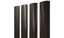 Штакетник Grand Line Slim Полукруглый 0,5 Quarzit Pro Matt RR 32 Темно-коричневый. Артикул: Slim_Crug_063