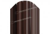 Штакетник Металл Профиль TRAPEZE-O (Закругленный) NormanMP 0,5 мм RR 32 Темно-коричневый – Купить оптом и в розницу