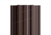 Штакетник Металл Профиль TRAPEZE-Т (Прямой) NormanMP 0,5 мм RR 32 Темно-коричневый – Купить оптом и в розницу