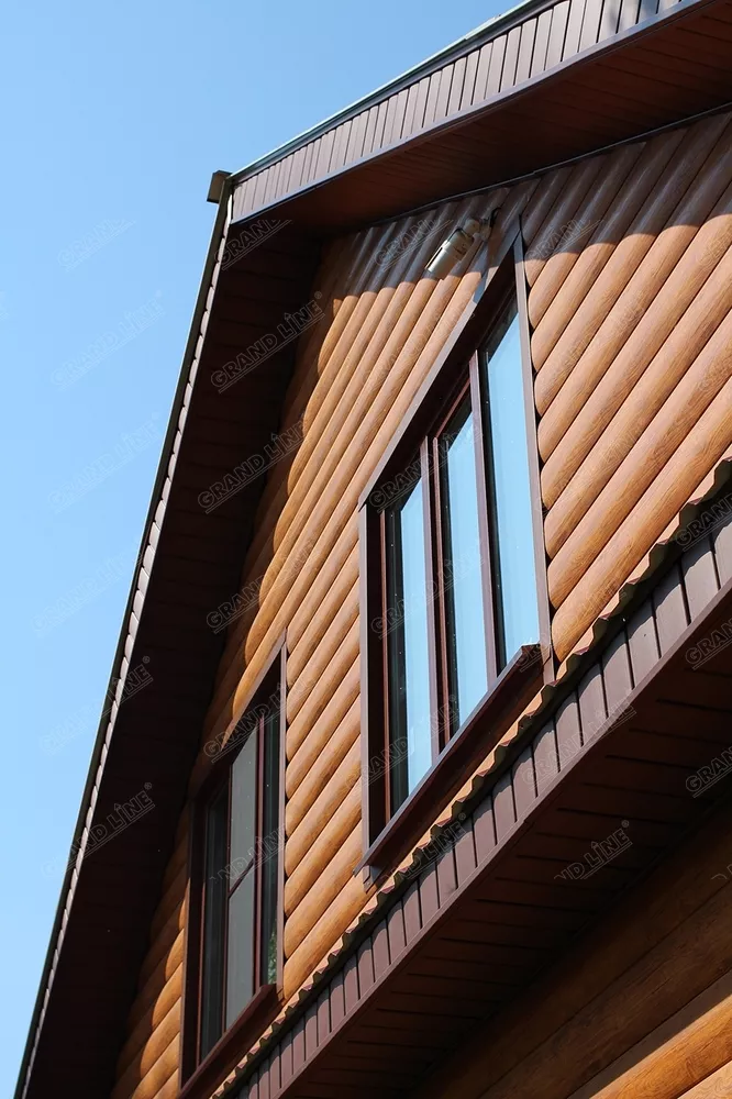 Сайдинг Блок-хаус 0,390 Grand Line 0,45 Print Elite Cherry Wood TwinColor купить в санкт-петербурге
