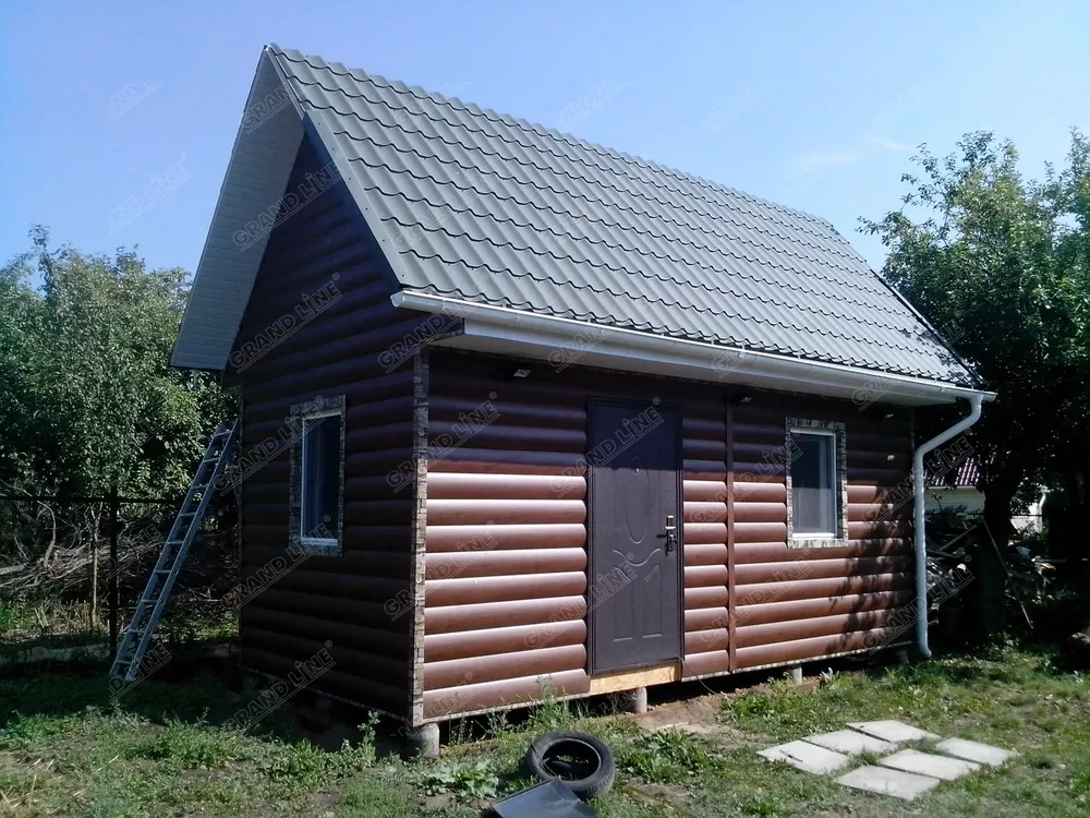 Сайдинг Блок-хаус 0,390 Grand Line 0,45 Print Elite Choco Wood TwinColor купить в санкт-петербурге