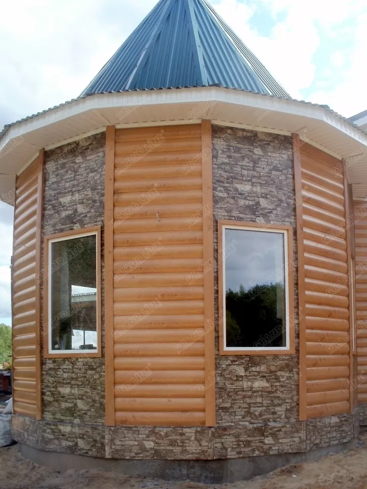 Сайдинг Блок-хаус 0,390 Grand Line 0,45 Print Elite Nordic Wood TwinColor купить в санкт-петербурге
