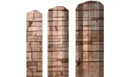 Штакетник Grand Line М-образный А фигурный 0,45 Print Elite Sand Stone Камень песчаник. Артикул: Mfig_33