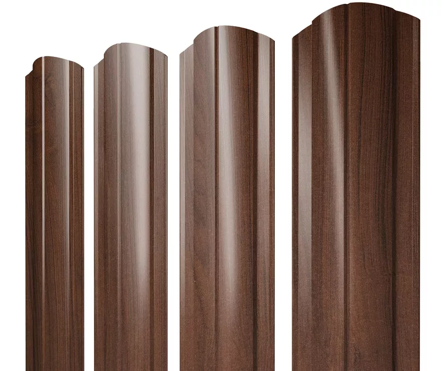 Штакетник Круглый фигурный 0,45 Print Elite Choco Wood TwinColor купить в санкт-петербурге