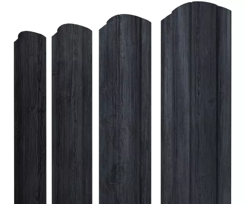 Штакетник Круглый фигурный 0,45 Print Premium Grey Wood TwinColor купить в санкт-петербурге
