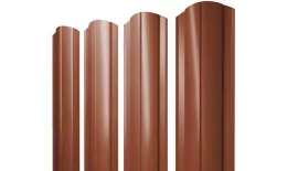 Штакетник Круглый фигурный 0,5 Satin Matt RAL 8004 терракота. Цена: 184 руб. Артикул: 38303