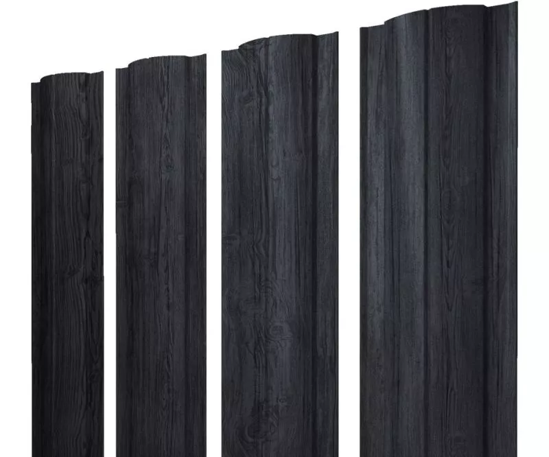 Штакетник Круглый с прямым резом 0,45 Print Premium Grey Wood TwinColor купить в санкт-петербурге