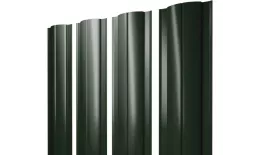 Штакетник Круглый с прямым резом 0,5 GreenCoat Pural BT RR 11 темно-зеленый (RAL 6020 хромовая зелень). Артикул: 39297