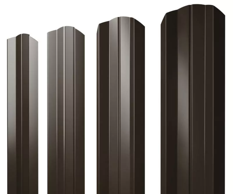 Штакетник М-образный А фигурный 0,5 GreenCoat Pural BT, matt RR 32 темно-коричневый (RAL 8019 серо-коричневый) купить в санкт-петербурге