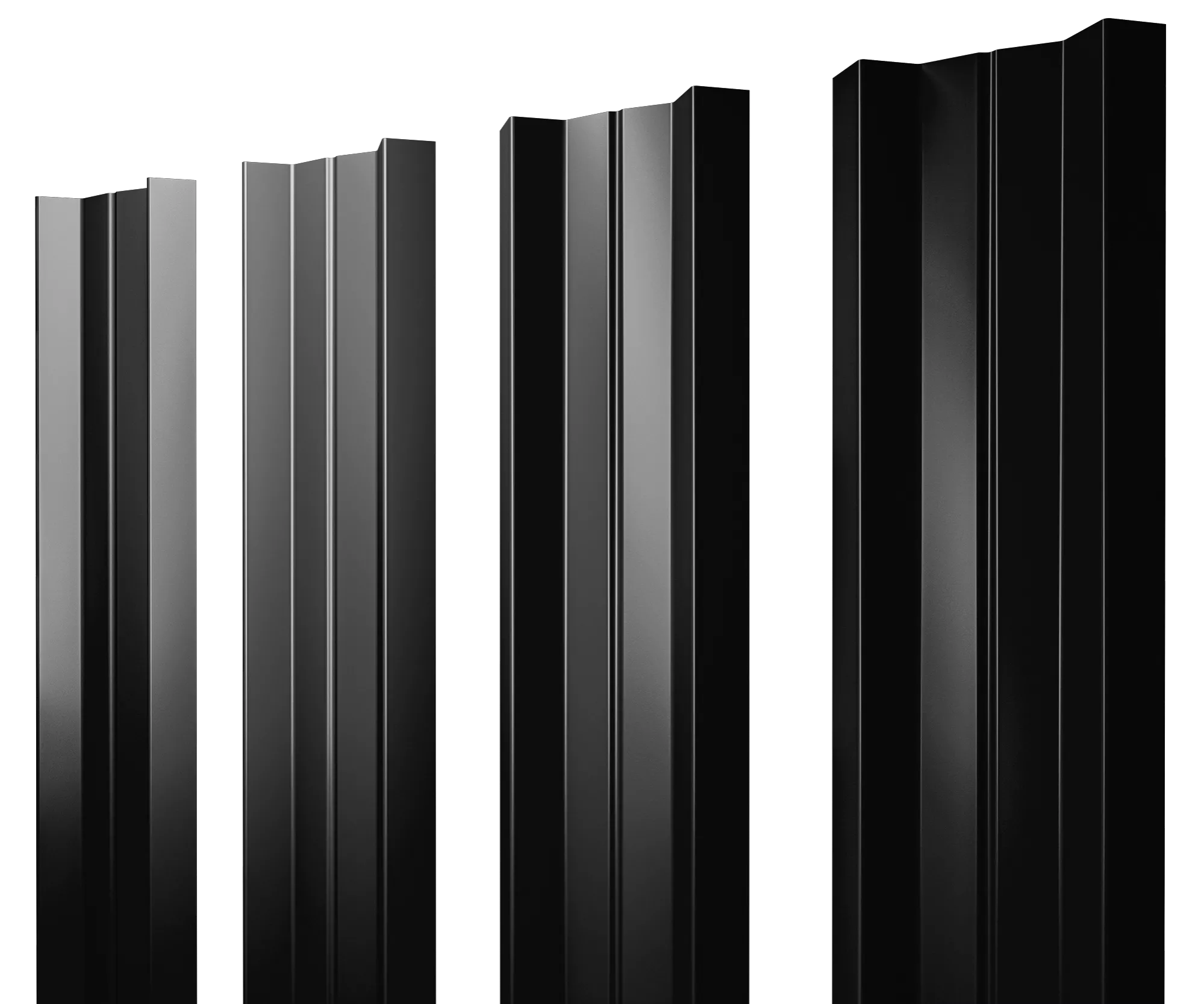 Штакетник М-образный А с прямым резом 0,4 PE-Matt-Double RAL 9005 черный купить в санкт-петербурге
