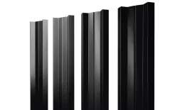 Штакетник М-образный А с прямым резом 0,5 Satin Matt RAL 9005 черный. Цена: 133 руб. Артикул: 38396