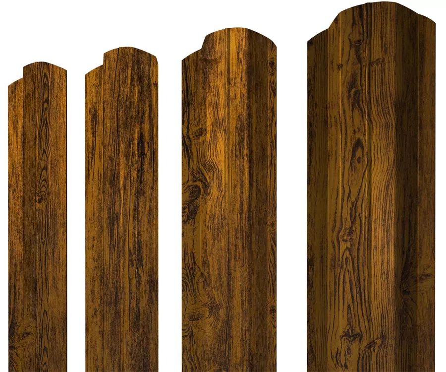 Штакетник М-образный B фигурный 0,4 Print Premium Golden Wood Fresh TwinColor купить в санкт-петербурге