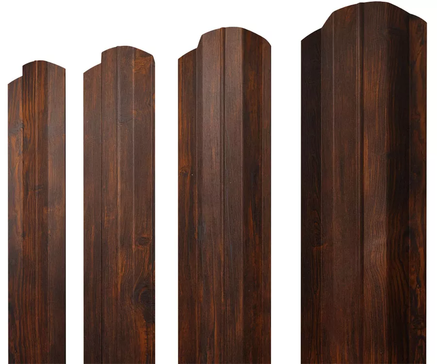 Штакетник М-образный B фигурный 0,45 Print Elite Chestnut Wood TwinColor купить в санкт-петербурге