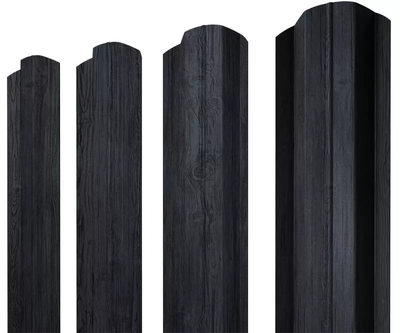 Штакетник М-образный B фигурный 0,45 Print Premium Grey Wood TwinColor купить в санкт-петербурге