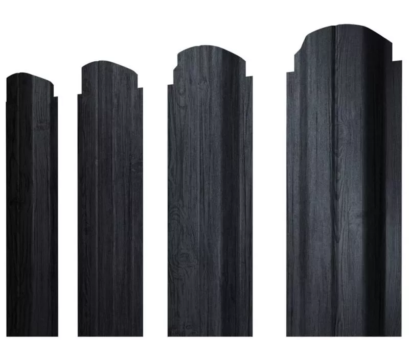 Штакетник П-образный А фигурный 0,45 Print Premium Grey Wood TwinColor купить в санкт-петербурге
