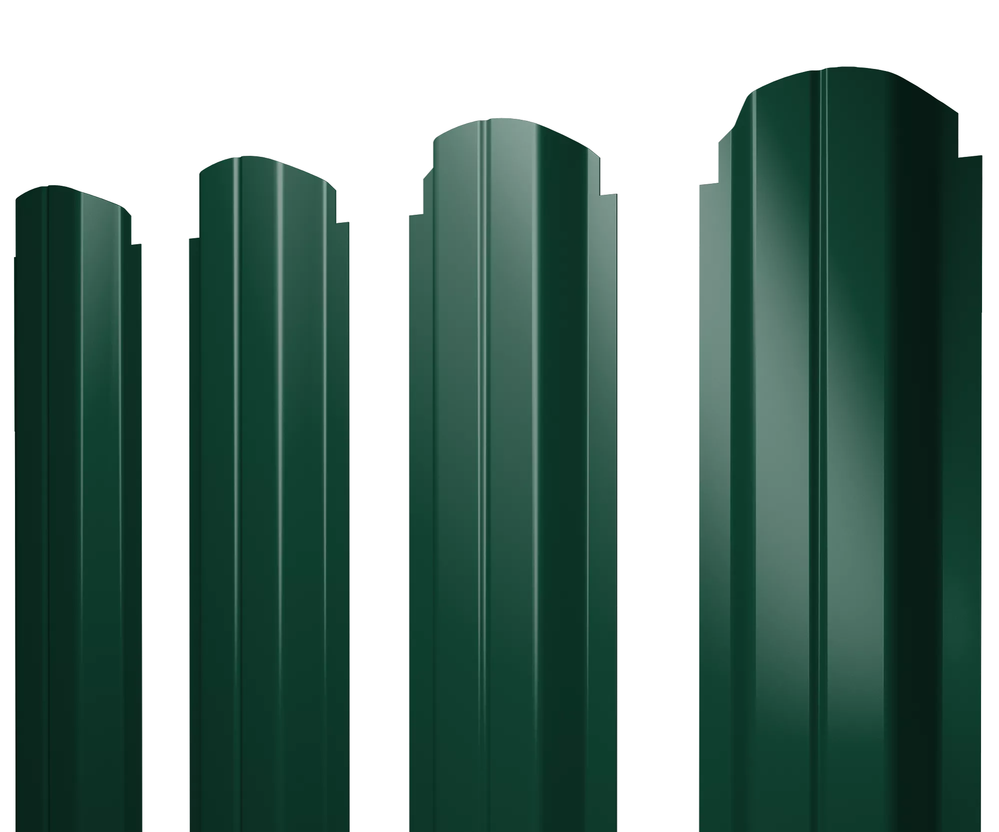 Штакетник П-образный А фигурный 0,5 PurLite Matt RAL 6005 зеленый мох купить в санкт-петербурге