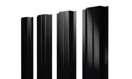 Штакетник П-образный A с прямым резом 0,4 PE-Matt-Double RAL 9005 черный. Артикул: 46351