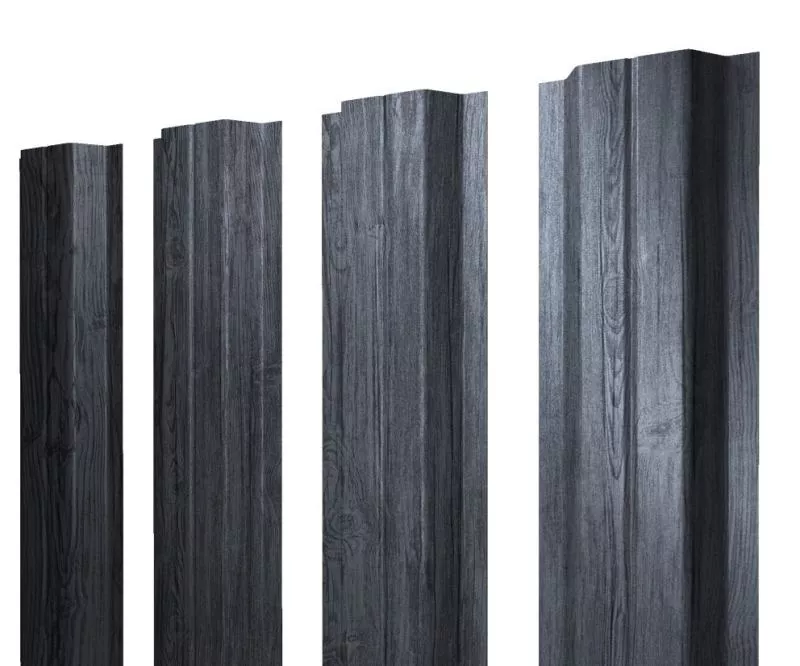 Штакетник П-образный A с прямым резом 0,45 Print Premium Grey Wood TwinColor купить в санкт-петербурге