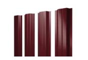 Штакетник П-образный A с прямым резом 0,5 Satin Matt TX RAL 3005 красное вино – Купить оптом и в розницу