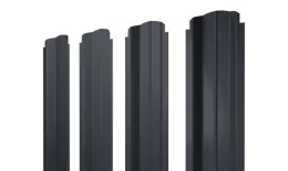 Штакетник П-образный B фигурный 0,45 Drap TR lite RAL 7024 мокрый асфальт. Артикул: 46438