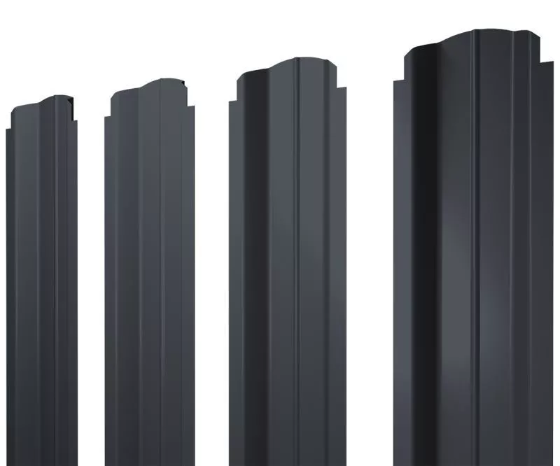 Штакетник П-образный B фигурный 0,45 Drap TR lite RAL 7024 мокрый асфальт купить в санкт-петербурге