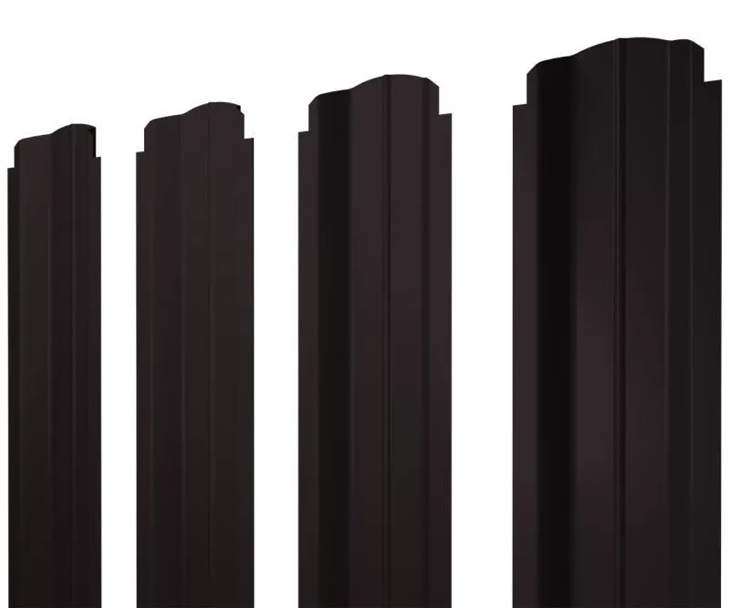 Штакетник П-образный B фигурный 0,5 Satin Matt RAL 9005 черный купить в санкт-петербурге