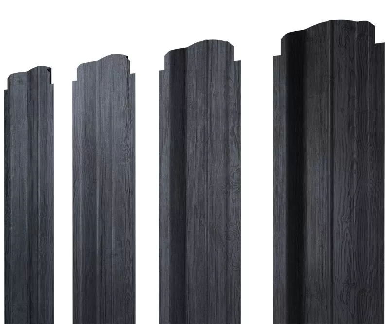 Штакетник П-образный В фигурный 0,45 Print Premium Grey Wood TwinColor купить в санкт-петербурге