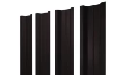 Штакетник П-образный В с прямым резом 0,4 PE-Matt-Double RAL 9005 черный. Артикул: 46374