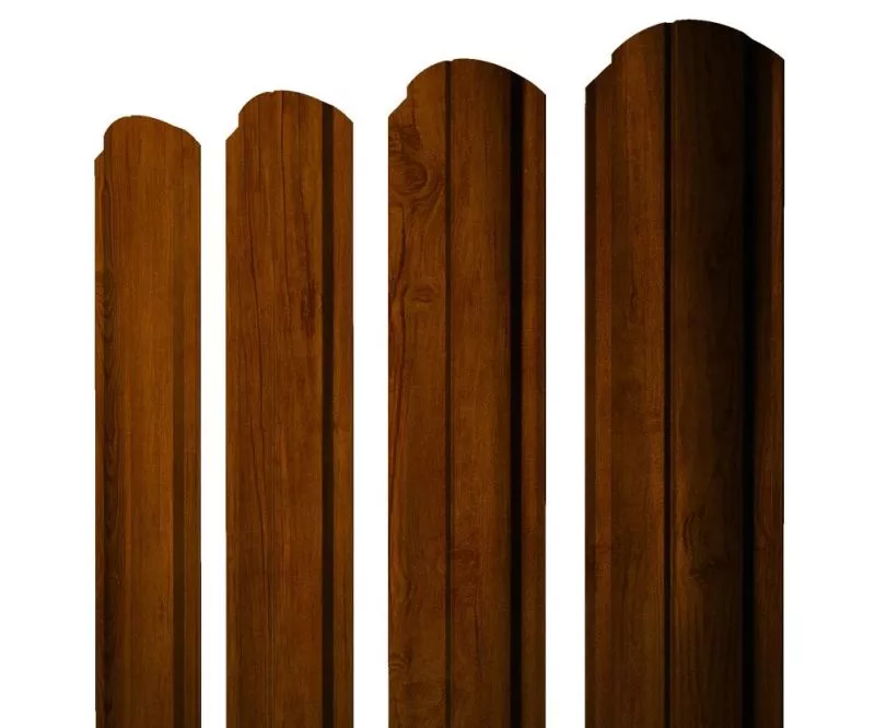 Штакетник Полукруглый Slim фигурный 0,4 Print Premium Golden Wood Intense FTC купить в санкт-петербурге