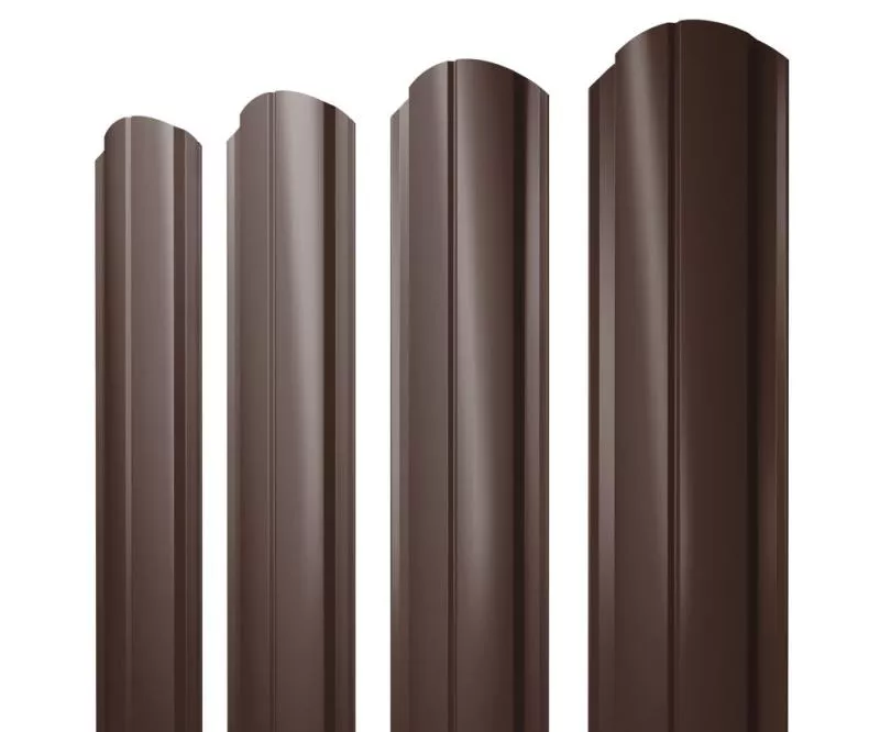 Штакетник Полукруглый Slim фигурный 0,45 Drap-double TX RAL 8017 шоколад купить в санкт-петербурге
