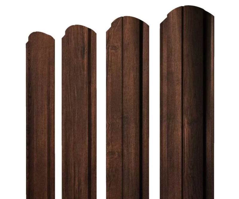 Штакетник Полукруглый Slim фигурный 0,45 Print-Double Premium Cherry Wood Dark F купить в санкт-петербурге