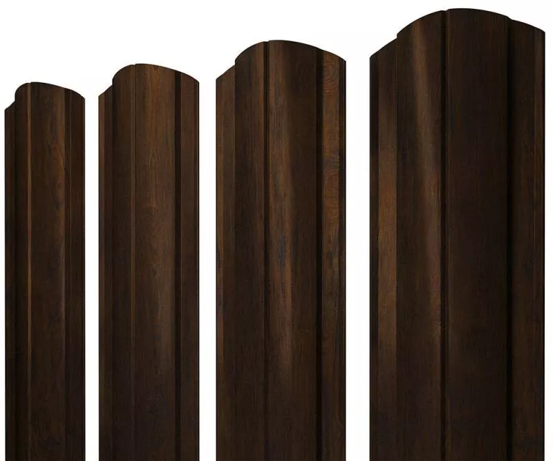 Штакетник Полукруглый Slim фигурный 0,45 Print Elite Chestnut Wood купить в санкт-петербурге