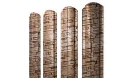 Штакетник Полукруглый Slim фигурный 0,45 Print Elite Sand Stone TwinColor. Артикул: 38872