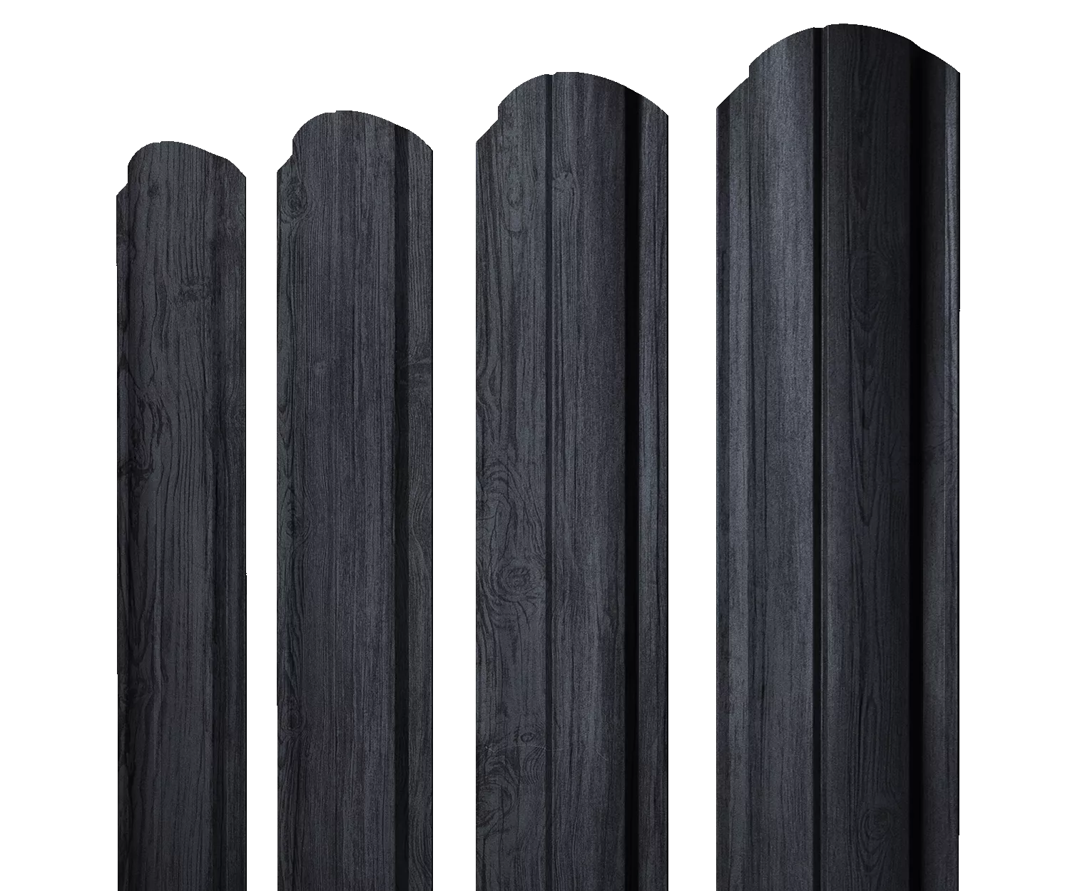 Штакетник Полукруглый Slim фигурный 0,45 Print Premium Grey Wood TwinColor купить в санкт-петербурге
