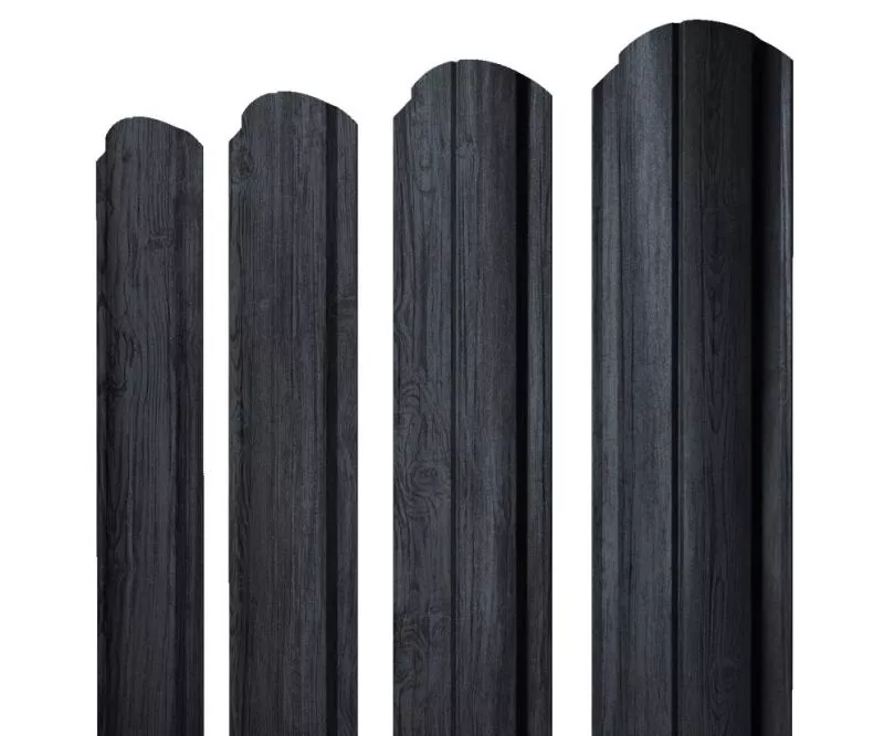 Штакетник Полукруглый Slim фигурный 0,45 Print Premium Grey Wood TwinColor купить в санкт-петербурге